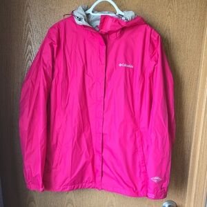 Columbia Pink Raincoat Lightweight Water-Resistant Hooded